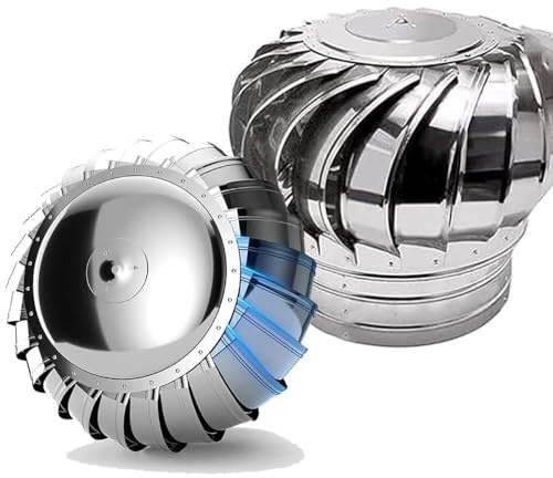 Fumaiolo Comignolo Cappello Tappo Per Camino Girevole Da 250/300/400/500 Mm, Sfiati Da Tetto Girevoli, Tappo Di Scarico In Acciaio Inox, Tappo Di Copertura Per Canna Fumaria, Tappo Di Sfiato A Turbina