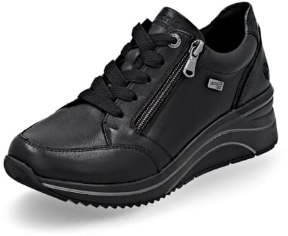Remonte Damen Low-Top Sneaker D0700, Frauen Halbschuhe,lose Einlage,wasserabweisend,remonteTEX,Freizeit,sportlich,straßenschuhe,schwarz (00),37 EU