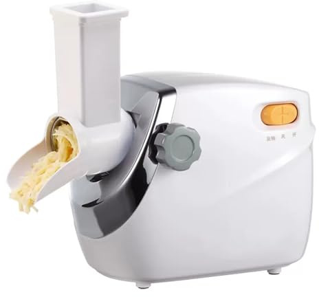 Rallador eléctrico de queso de 300 W, triturador profesional de acero inoxidable para rallar queso y verduras duras, hasta 60 gatos/hora, incluye tres barriles de cuchillos