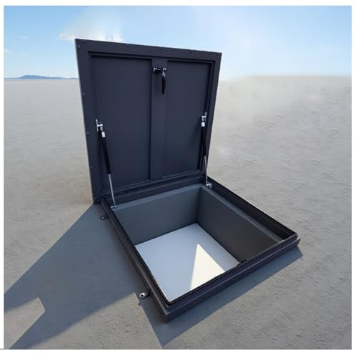 Trampilla de Suelo Solarium Paneles De Tejado Trampilla De Tejado Acero Puerta Antirrobo, Trampilla De Ático Ventana De Sótano Cubiertas De Pozo Exterior, Puertas De Sótano(95x80cm-Inner-LXW)