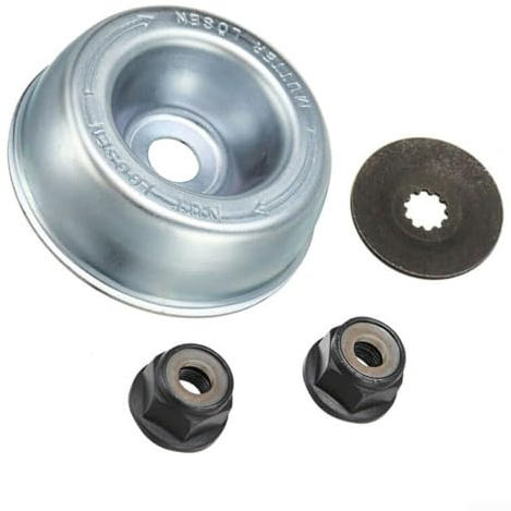 Kit di fissaggio per lama decespugliatore con piastra di supporto e rondelle per un fissaggio sicuro