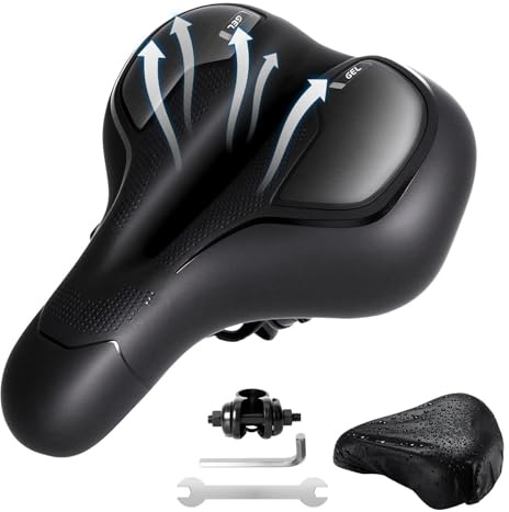 WIXOVO Fahrradsattel Herren Damen Bequemer Weich, Ergonomischer Memory Foam Fahrrad Sattel, Schmerzfrei Radfahren,mit wasserdichte Abdeckung, Stoßdämpfend Atmungsaktiv, für E-Bike MTB Rennrad Cityrad