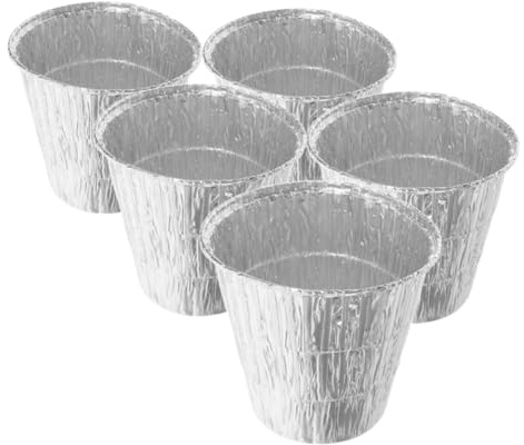KONTONTY 5 Pièces Doublures Jetables Aluminium pour Seaux à Graisse pour Barbecue Camping et Cuisine Plein Air Prévention des Fuites et Nettoyage Facile