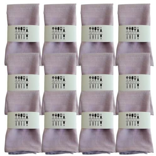 Tygservetter ljuslila, 12-pack 40 x 40 cm servetter bröllop, bordsdekoration servetter födelsedag, linneservetter återanvändbara fester middag café restaurang