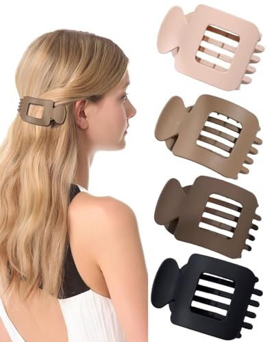 JUKOTA 4PCS Pinze Capelli Donna, Fermaglio Capelli Donna Eleganti, Mollette capelli piatte, Fermagli capelli donne con capelli fini, Fermaglio per capelli per capelli sottili e spessi