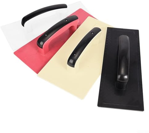 Plastic Blade Drywall Tool with Trowel Brush for Smooth Wall Putty Application and Multi Purpose Building Projects (yellow-L)