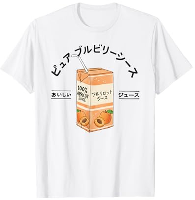 Succo di Frutta Albicocca Giapponese Kanji Ragazzi Ragazze Bambini Maglietta