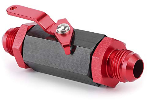 Tbest AN10 – Clapet Anti-Retour D'arrêt de Carburant, Boule en Aluminium usiné CNC à Haut Débit pour Tuyau de Réaménagement de Voiture, Noir Rouge 73mm (Rouge)