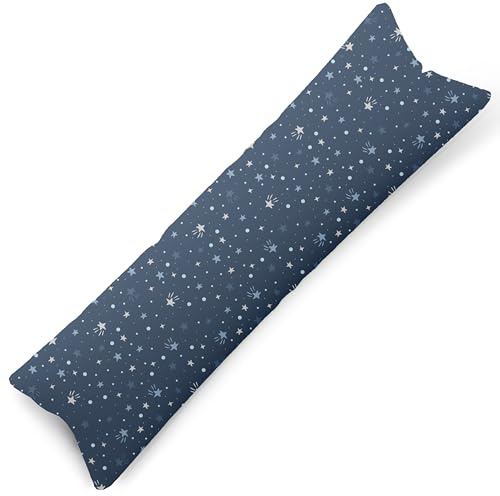 PinkZebra 40 x 140 cm Seitenschläferkissen Bezug aus 100% Baumwolle, Kissenbezug für Kinder & Erwachsene, Kissenhülle mit Reißverschluss, Öko-tex Standard 100, Hergestellt in der EU, Milchstraße