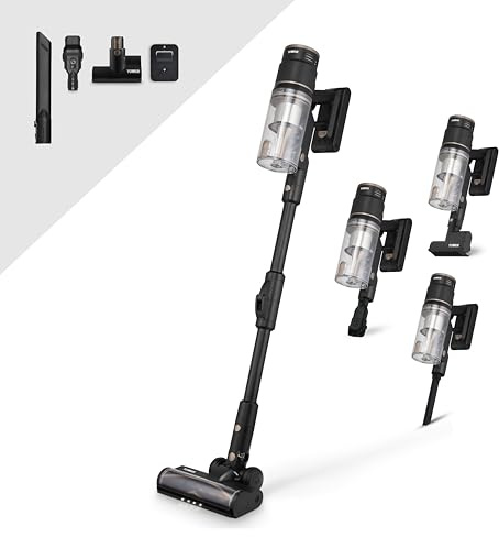 Tower T513025 VL120 Optimum Pets Cordless 3-in-1 Pole Vacuum with Flexi-Pole, HEPA 12 Filter, 1.5L Dust Tank, 26Kpa, 33.3V, Black & Bronze