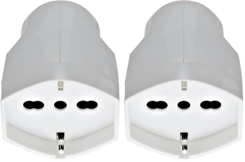 Vimar RI.00225B Presa mobile grande SICURY 2P+T 16 A 250 V~ universale standard italiano P40, uscita cavo assiale, bianco (Confezione da 2)