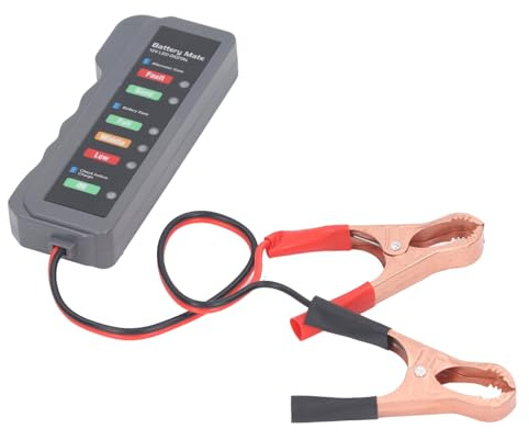 Ejoyous Probador de BateríA de Automóvil Probador de Alternador de 12 V ABS 6 Indicadores LED 12 V 15 A Herramienta de Verificación de Voltaje de Protección Inversa para Automóviles SUV Pastillas