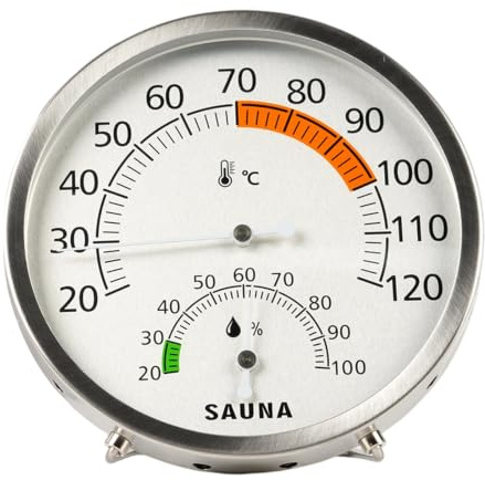 Mechanical Sauna Gauge Temp Humidity Meter Stainless Steel Analog Meter for Sauna Room Comfort Checks At Home Use Analog Gauge Mechanical Stainless Steel Room Climate Home Humidity Spa Temp