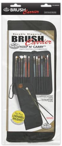 Royal Brush Royal Langnickel 12-1/2-Inch by 14-1/2-Inch Keep N' Carry Zippered Brush Carrier, Long Handle, Black