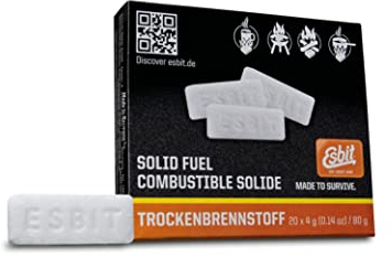 Esbit 8309125 Lot de 20 tablettes d'alcool à brûler Blanc 4 g