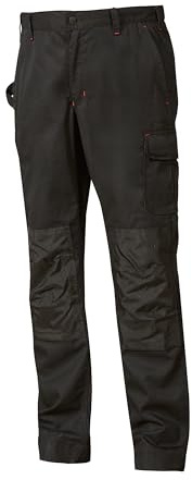 U-POWER | Pantalone da Lavoro con Porta ginocchiera, Tessuto Resistente e Traspirante, Vita Elasticizzata, dotato di numerose tasche, 65% Poliestere 35% Cotone Twill