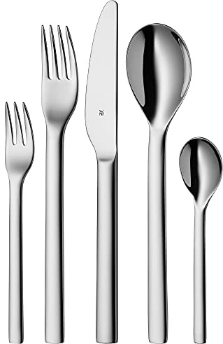 WMF Habitum Besteck Set 12 Personen, Essbesteck 60 teilig, Monobloc-Messer, Cromargan Edelstahl poliert, glänzend, spülmaschinenfest