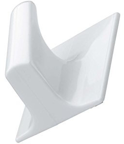 Merriway BH04775 (6 Pcs) Self Adhesive Hooks, Small Square, 30 x 30 mm White - Pack of 6 Pieces