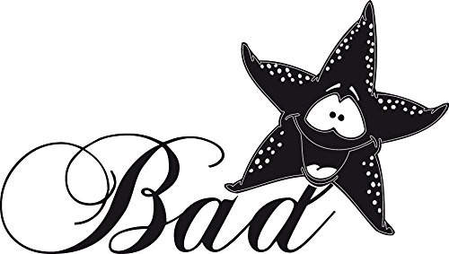 GRAZDesign Türschild Badezimmer Bad Seestern | Türaufkleber selbstklebend für Türen aus Holz, Glas, Metall | Wandtattoo selbstklebend - 57x32cm / 070 schwarz