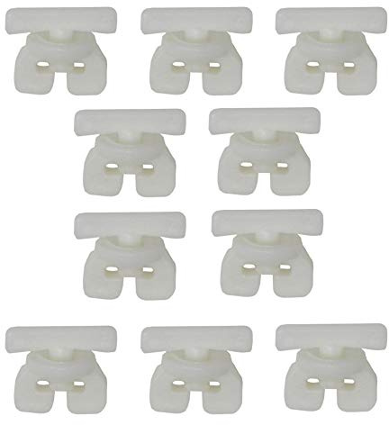 BIG-SAM - 10 Gardinenstangen Universal Feststeller | 10 Stück | Flügelbreite 18mm | in off white | für Gardinen- oder Vorhangschienen