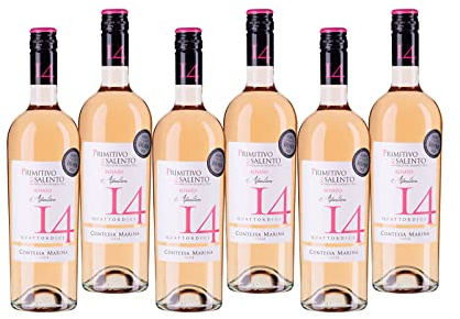 Primitivo Salento IGT Rosato 14 Contessa Marina Roséwein Apulien trocken (6 x 0.75l)
