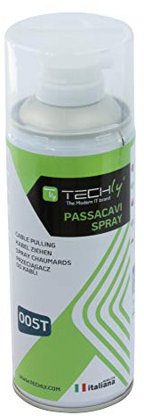 Techly 106978 - Pasacables en spray, 400 ml, transparente