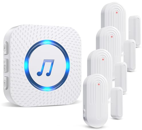 Sanjie Door Chime,Wireless Door Chimes When Door Opens Entry Alarm for Home/Business/Office/Store with 800ft Range,55 Chimes and 5 Adjustable Volume Door Ringer Alert
