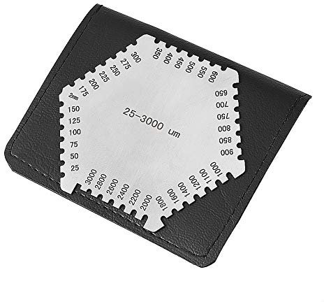 Wet Film Comb, 25-3000um Stainless Steel Wet Film Gauge High Precision Hexagonal Wet Film Thickness Gauges for Paint Vanish Thickness Measurement