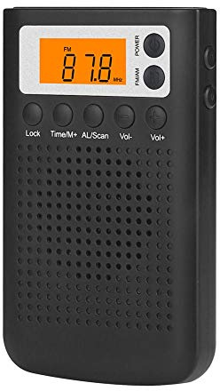 chlius Radio portátil de bolsillo, pequeño AM FM, radio digital de bolsillo, transistor estéreo, con altavoces incorporados, despertador digital y temporizador de sueño, funciona con pilas