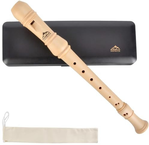 EASTROCK Flûtes à Bec Soprano en Bois flute à bec soprano doigté allemand pour étudiant adulte flute a bec bois set cadeau fête (3 parties,allemand)