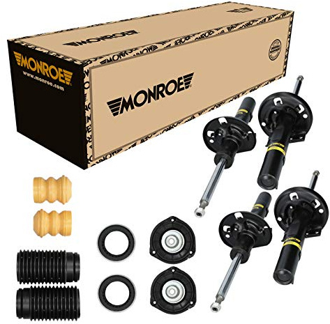 Monroe 2 Stoßdämpfer Vorne + Domlager und Staubschutz passend für VW Fox Polo 9Nx