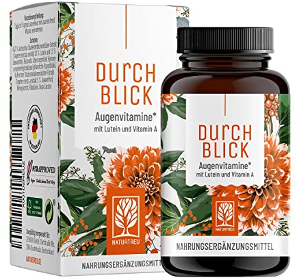 Augenvitamine - Lutein Zeaxanthin Komplex Kapseln mit Beta Carotin & Vitamin A hochdosiert & Vegan - 90 Augenkapseln mit Lutein 20mg für 3 Monate - Augen Vitamine - 100% natürlich