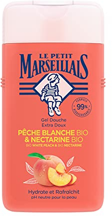 Le Petit Marseillais Duschgel BIO Weißer Pfirsich & BIO Nektarine (250ml), pH-hautneutrale Pflegedusche & sanfte Aromadusche mit besonders angenehmen Duft, spendet Feuchtigkeit und erfrischt