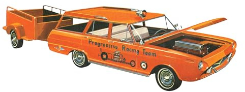 AMT 1963 Chevy II Station vagn med släpvagn skala 1:25