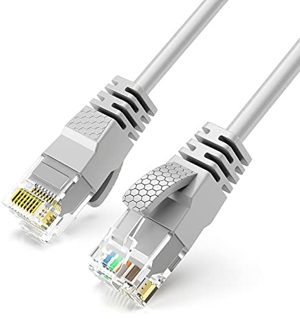 Reulin Ultra-Thin Ethernet Cable 3M Long, High Speed Internet Lan Wire Cat6 3 M, Gigabit RJ45 Network Lead Patch Cord (3 Metres Grey)