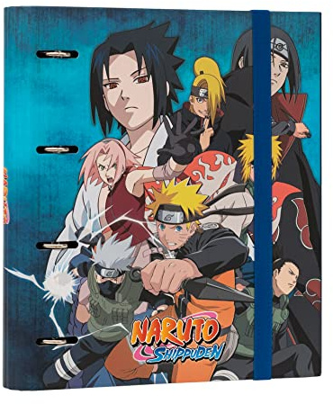 Grupo Erik Naruto Ringordner A4 4 Ringe Premium | Ringordner Schmal 4 Ringe mit trennblätter für Ordner A4 - Ringbuch Bürobedarf Schul Sachen Zubehör Geschenke zur Einschulung