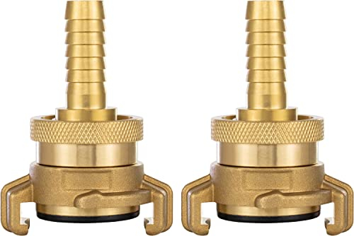 Poppstar 2x Raccord D’aspiration et de Haute Pression en Laiton (système Geka raccord 1/2 pouce douille de tuyau) avec Joint et Contre-écrou, pour Tuyau 13 mm