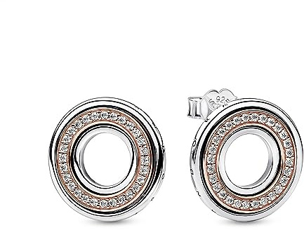Pandora Signature Creolen Logo, 14-karätiges Gold