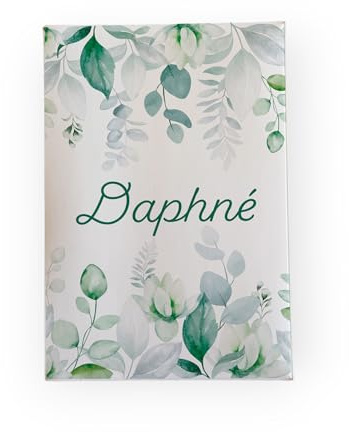 Porte ordonnance motif feuilles eucalyptus pour ranger ordonnance, carte vitale, carte mutuelle, rangement dossier médical ref C1009 (Blanc)