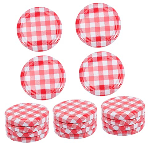 LIFKOME Jam Jar Covers and Leak-proof Regular Mouth Jar Lids 40pcs Multipurpose Airtight Storage Covers for Food Preservation