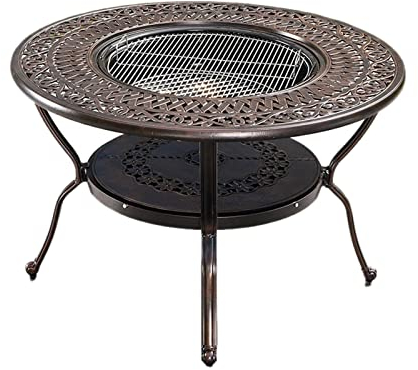 NOALED Grilltisch Outdoor-Grilltisch aus Aluminiumguss, Garten, Outdoor, Villa, Freizeittisch, Zuhause, Hof, Carbon-Grill, Kamin, Tee-Grilltisch, drinnen und draußen (Größe: B-106 x 73 cm) ()