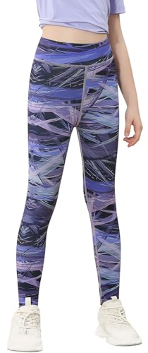 Charmi Mädchen Sport Leggings Sporthose Gymnastikhose Turnhose Fitness Lila Marmor 122-128 (Herstellergröße 130)