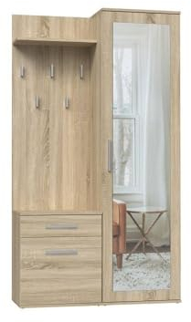 Ibonto Garderobenschrank Multifunktionales Garderobenset: Schuhschrank mit Spiegel (Sonoma-Eiche)