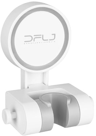 XTDMJ Soporte de cabezal de ducha con ventosa, soporte ajustable para cabezal de ducha, soporte de cabezal de ducha montado en la pared, autoadhesivo para baño, color blanco