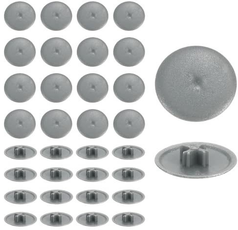 Sourcing Map 400Pcs Screw Cap Covers, 17 x 4mm Plastic Screw Decoration Cover for Phillips Screws, Dark Gray