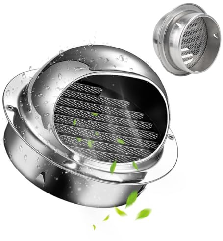 Parete Cappa D'aria, Griglia Di Ventilazione Rotonda In Acciaio Inox 201, Griglia Di Scarico Per Cucina Bagno Garage Ufficio, Griglia Di Ventilazione A Sfera(200mm(7.87in))