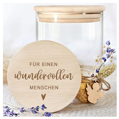 Grandora Vorratsglas mit Holzdecke, Dankeschön Geschenk | Mitbringsel Erwachsene, Abschiedsgeschenk Kollegen, Geschenk für Kollegen, Geschenk Lehrerin, Geschenkideen für Erzieher