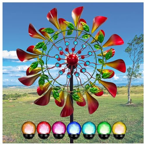 Solar Windrad Garten Groß 210cm Groß Windrad Groß FüR DraußEn Edelstahl Kugellager FüR Terrasse Und Garten