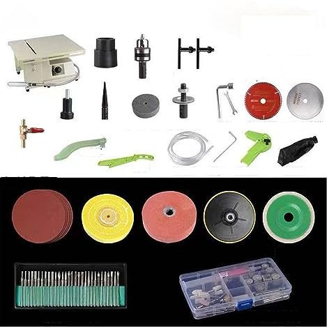 Smerigliatrice da Banco, 1380W Gioielli Pietra Roccia Lavorazione del legno Scultura Lucidatrice Buffer Tornio Rettifica Set di macchine da taglio Kit di strumenti for smerigliatrice elettrica,per re