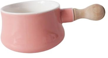 GRIRIW Ciotola Per Zuppa in Porcellana Con Manico in Legno Per Dessert E Colazione 380 Ml